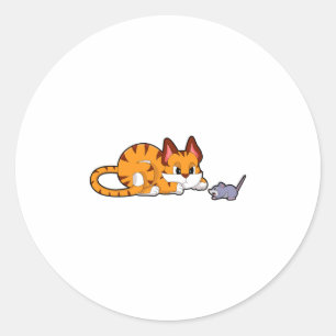 タイガー猫(マウス付き) ラウンドシール