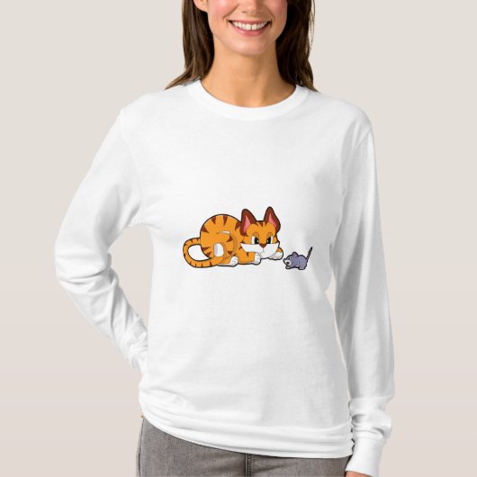 タイガー猫(マウス付き) Tシャツ (正面)