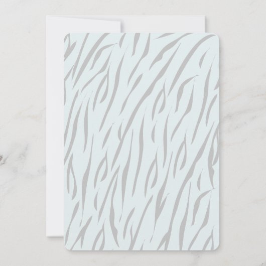 タイガー男の赤ちゃんブルー生誕通知カード 招待状 (裏面)