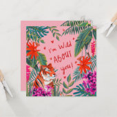 タイガー私はあなたがピンクバレンタインデーのカードについてワイルド カード (正面/裏面インサイチュ)