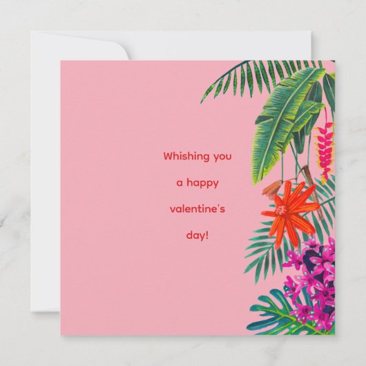 タイガー私はあなたがピンクバレンタインデーのカードについてワイルド カード (裏面)