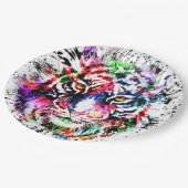 タイガー紙プレート-カラフルスケッチ抽象芸術アート ペーパープレート (アングル)