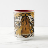 タイガー絵画ズ、カメラのパーソナライズ文字を見る マグカップ (中央)