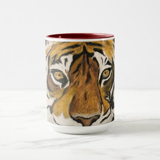 タイガー絵画ズ、カメラのパーソナライズ文字を見る マグカップ (中央)