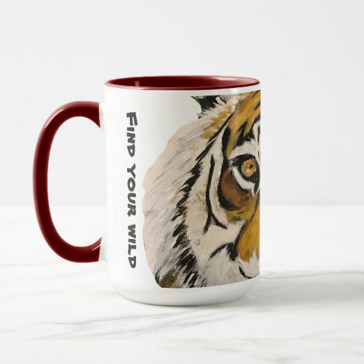 タイガー絵画ズ、カメラのパーソナライズ文字を見る マグカップ (左)