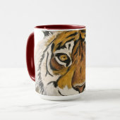タイガー絵画ズ、カメラのパーソナライズ文字を見る マグカップ (正面左)