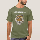 タイガー絵画ズ、カメラのパーソナライズ文字を見る Tシャツ (正面)