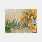 タイガー絵画ズ フリースブランケット (正面(横))