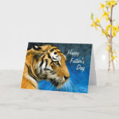 タイガー絵画・アートの父の日 カード (黄色い花)