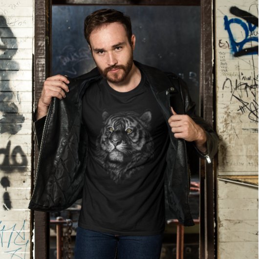 タイガー芸術的ヘッドグラフィック Tシャツ