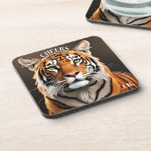 タイガー芸術的ポートレート大きな猫コースター コースター (左側)