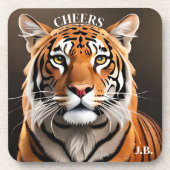 タイガー芸術的ポートレート大きな猫コースター コースター (正面)