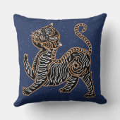 タイガー華美ナイトスターズフォークアートデザイン クッション (裏面)
