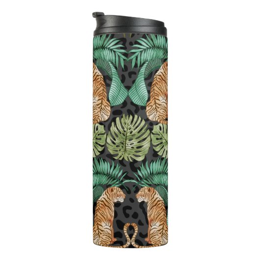 タイガー葉の:水の色ジャングルシームレス。 タンブラー (回転右)