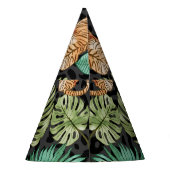 タイガー葉の：水の色ジャングルシームレス。 パーティーハット (裏面)
