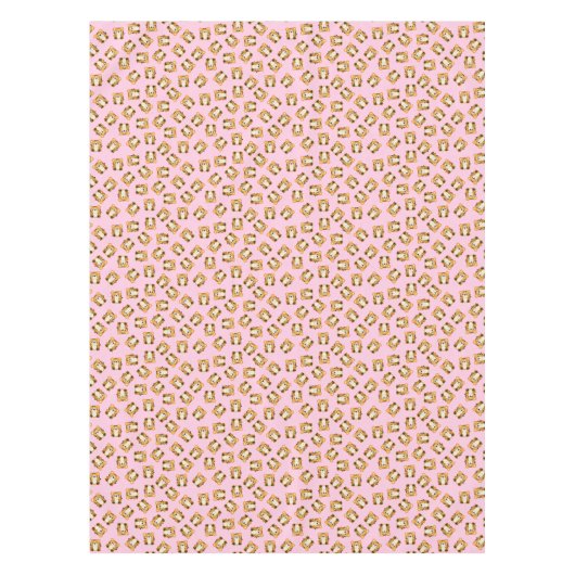 タイガー誕生日パーティーピンク テーブルクロス (正面)