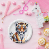 タイガー誕生祝い ペーパープレート (パーティー)