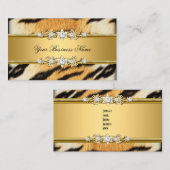 タイガー金ゴールド動物黒い宝石のルックイメージ 名刺 (正面/裏面)