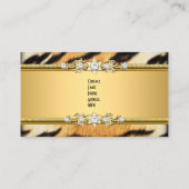 タイガー金ゴールド動物黒い宝石のルックイメージ 名刺 (裏面)