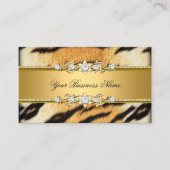 タイガー金ゴールド動物黒い宝石のルックイメージ 名刺 (正面)