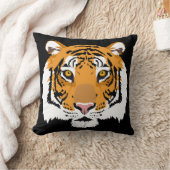 タイガー顔とストライプ両面 クッション (ブランケット)