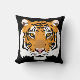タイガー顔とストライプ両面 クッション