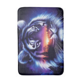 タイガー顔と風光明媚な夕日の風景 バスマット (正面縦)