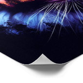 タイガー顔と風光明媚な夕日の風景 ポスター (角)