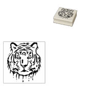 タイガー顔の切手 ラバースタンプ (押印)
