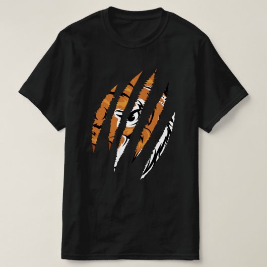 タイガー顔の虎の傷 Tシャツ (デザイン正面)