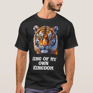 タイガー顔イラストレーション – ワイルドライフアートプリント Tシャツ