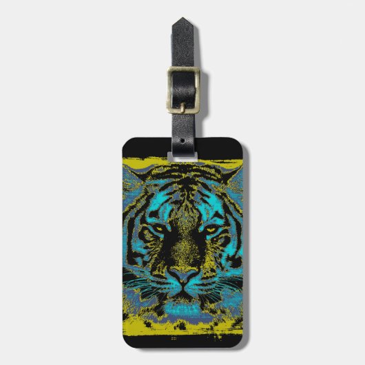 タイガー顔クローズアップ9 ラゲッジタグ (正面縦)