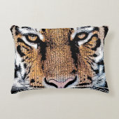 タイガー顔グラフィックプレススタイルで凝視 アクセントクッション (正面)