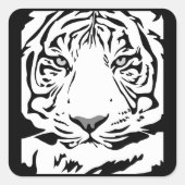 タイガー顔シール スクエアシール (正面)