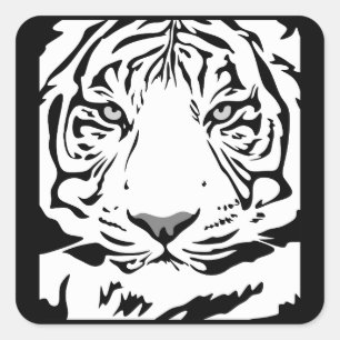 タイガー顔シール スクエアシール