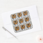 タイガー顔シール スクエアシール (封筒)