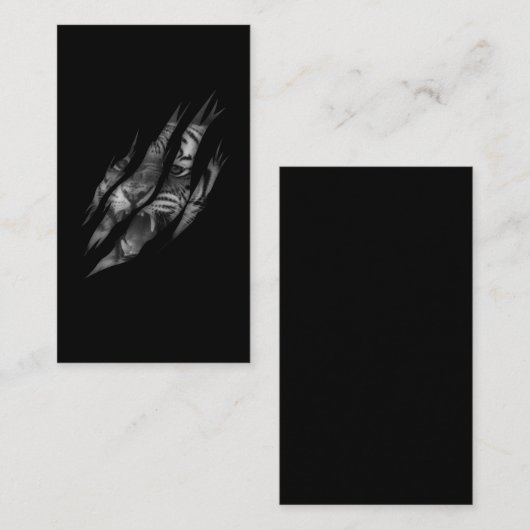 タイガー顔トゥーンクローワイルドサファリアニマル 名刺 (正面/裏面)