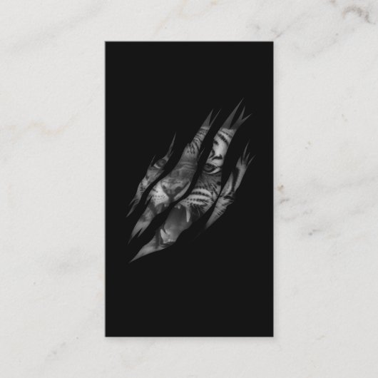 タイガー顔トゥーンクローワイルドサファリアニマル 名刺 (正面)