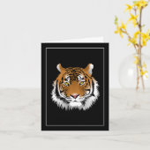 タイガー顔ノートカード カード (黄色い花)