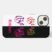 タイガー顔ブラック&ホワイト iPhoneケース (裏面横)