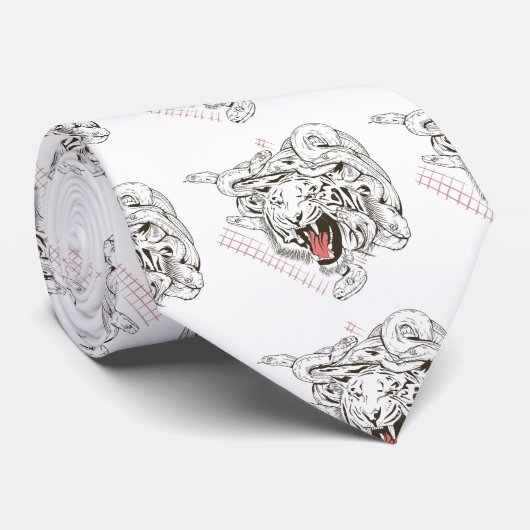 タイガー顔メドゥサ ネクタイ (ロール)