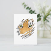 タイガー顔ワイルドライフアート ポストカード (スタンド正面)