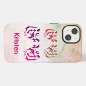 タイガー顔大理石背景 iPhoneケース (裏面横)