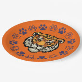 タイガー顔紙パーティープレートオレンジ&ブルー ペーパープレート (アングル)