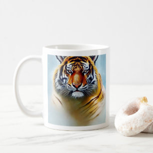 タイガー顔絵画- Striking Wildlife Artwork コーヒーマグカップ