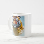 タイガー顔絵画- Striking Wildlife Artwork コーヒーマグカップ (正面左)