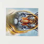 タイガー顔絵画- Striking Wildlife Artwork タペストリー (正面(横))