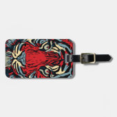 タイガー顔赤と青でクローズアップ ラゲッジタグ (正面横)