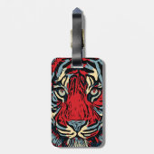 タイガー顔赤と青でクローズアップ ラゲッジタグ (裏面縦)