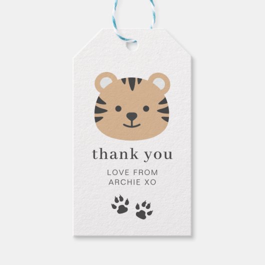 タイガー顔 – お願い ギフトタグ (正面)